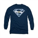 Superman Shirt Argentinian Shield Long Sleeve Navy Tee T-Shirt