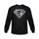 Superman Shirt Bling Shield Long Sleeve Black Tee T-Shirt