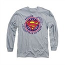 Superman Shirt Future Man Of Steel Long Sleeve Athletic Heather Tee T-Shirt