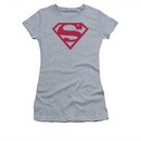 Superman Shirt Juniors Crimson Shield Athletic Heather T-Shirt