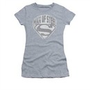 Superman Shirt Juniors Distressed Man Of Steel Athletic Heather T-Shirt