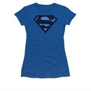 Superman Shirt Juniors Navy Shield Royal Blue T-Shirt