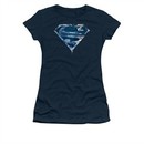 Superman Shirt Juniors Water Shield Navy T-Shirt
