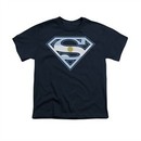 Superman Shirt Kids Argentinian Shield Navy T-Shirt