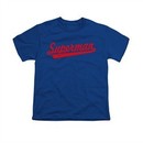 Superman Shirt Kids Baseball Logo Royal Blue T-Shirt