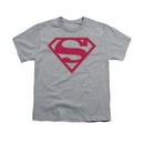 Superman Shirt Kids Crimson Shield Athletic Heather T-Shirt