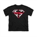 Superman Shirt Kids English Shield Black T-Shirt