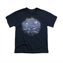 Superman Shirt Kids Flying Shield Navy T-Shirt