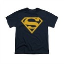 Superman Shirt Kids Maize Shield Navy T-Shirt