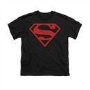 Superman Shirt Kids Red Shield Black T-Shirt