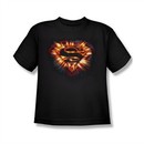 Superman Shirt Kids Space Burst Shield Black T-Shirt