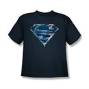 Superman Shirt Kids Water Shield Navy T-Shirt