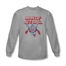 Superman Shirt Retro Steel Long Sleeve Athletic Heather Tee T-Shirt
