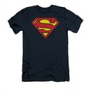 Superman Shirt Slim Fit Basic Logo Navy T-Shirt