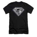 Superman Shirt Slim Fit Bling Shield Black T-Shirt