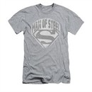 Superman Shirt Slim Fit Distressed Man Of Steel Athletic Heather T-Shirt