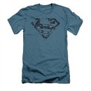 Superman Shirt Slim Fit Navy Digi Camo Shield Slate T-Shirt