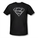 Superman Shirt Slim Fit Urban Digi Camo Shield Black T-Shirt