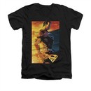 Superman Shirt Slim Fit V-Neck Fireproof Black T-Shirt