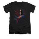 Superman Shirt Slim Fit V-Neck Shadows Black T-Shirt