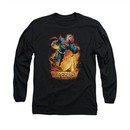 Superman Shirt Space Case Long Sleeve Black Tee T-Shirt