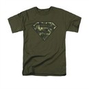 Superman Shirt Super Camo Shield Olive T-Shirt