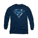 Superman Shirt Water Shield Long Sleeve Navy Tee T-Shirt