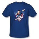 Superman T-Shirt Looks Like A Job Adult Royal Blue Tee Shirt