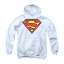 Superman Youth Hoodie Basic Logo White Kids Hoody