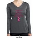 Support Breast Cancer Awareness Ladies Dry Wicking Long Sleeve