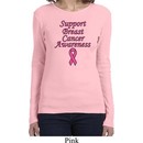 Support Breast Cancer Awareness Ladies Long Sleeve