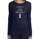 Support Lung Cancer Awareness Ladies Long Sleeve