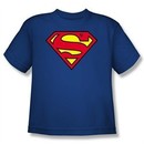 Kids Superman Classic Logo T-shirt Youth Royal Blue Tee Shirt