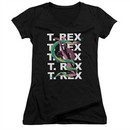 T.Rex Shirt Juniors V Neck Snake Black T-Shirt