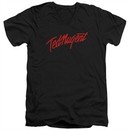 Ted Nugent Slim Fit V-Neck Shirt Distress Logo Black T-Shirt