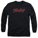 Teen Wolf Long Sleeve Shirt Scrawl Logo Black Tee T-Shirt