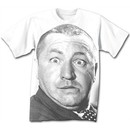 Three Stooges T-shirt Curly Big Face Adult Funny White Tee Shirt
