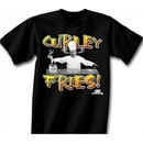 Three Stooges T-shirt Curly Fries Adult Funny Black Tee Shirt