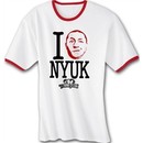 Three Stooges Ringer T-shirt I Love NYUK Curly Adult Funny Tee Shirt