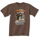 Three Stooges T-shirt Real Men Adult Funny Brown Tee Shirt
