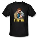 The Adventures Of Tintin Kids T-Shirt Looking For Answers Black Tee