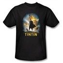 The Adventures Of Tintin T-Shirt ? Poster Black Adult Tee Shirt