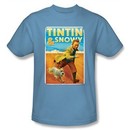 Adventures Of Tintin T-Shirt Tintin & Snowy Carolina Blue Tee Shirt