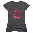 The Amityville Horror Juniors V Neck Shirt Red House Charcoal T-Shirt