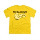 The Bad News Bears Shirt Kids Logo Yellow Youth Tee T-Shirt