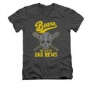 The Bad News Bears Shirt Slim Fit V Neck Always Bad News Charcoal Tee T-Shirt