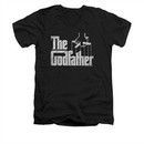 The Godfather Shirt Slim Fit V Neck Logo Black Tee T-Shirt