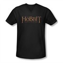 The Hobbit Battle Of The Five Armies Shirt Slim Fit V Neck Logo Black Tee T-Shirt