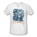 The Hobbit Battle Of The Five Armies Shirt Slim Fit V Neck Main Characters White Tee T-Shirt