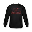 The Hobbit Desolation Of Smaug Shirt Dragon Long Sleeve Black Tee T-Shirt